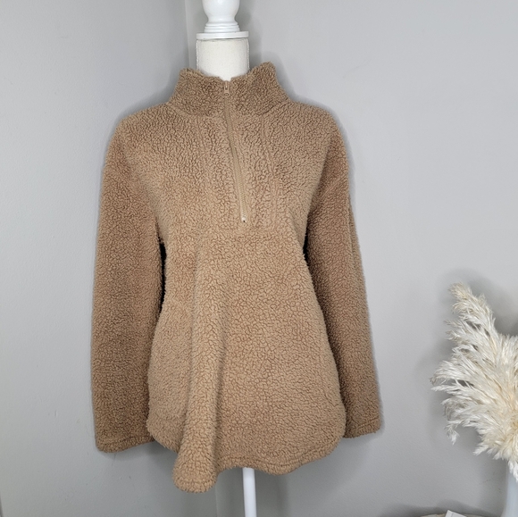 Koolaburra by UGG | Brushed Back Sherpa Pullover | Amphora Tan | Small - Picture 2 of 9